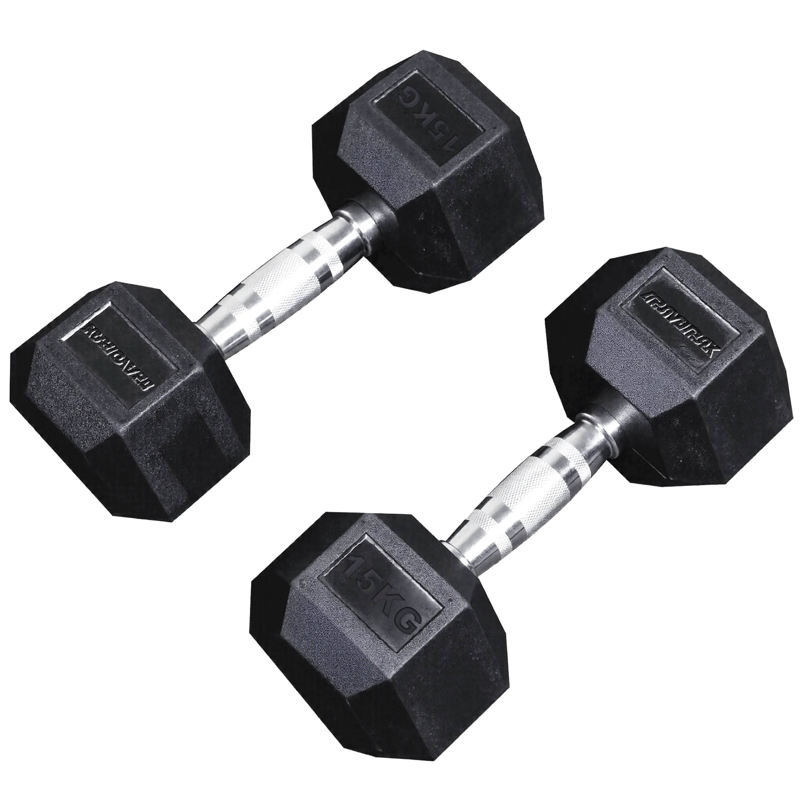 15KG Hex Dumbbells GravoMax 15kg Rubber Hex Dumbbell | Gym Equipment NZ