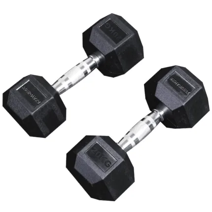 GravoMax 20kg Rubber Hex Dumbbell | Gym Equipment NZ