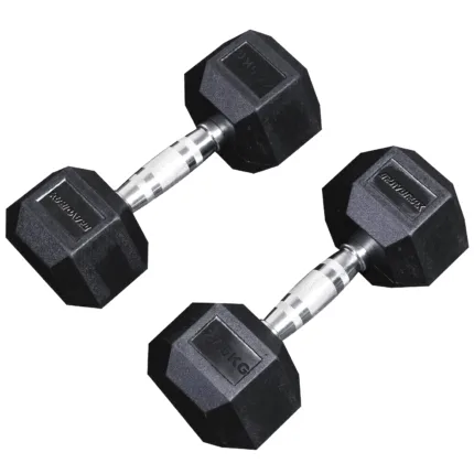 GravoMax 27.5KG Rubber Hex Dumbbell