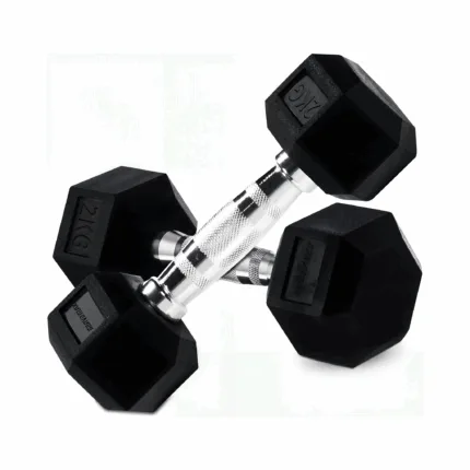 GravoMax 2kg Rubber Hex Dumbbell | Gym Equipment NZ