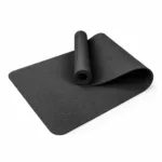 Dark grey non-slip TPE yoga mat with textured surface.