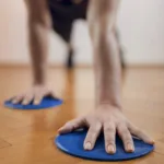 Core slider on hard floor for full-body sliding workout at home
