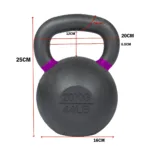 Dimensions of 20KG 44LB Kettlebell