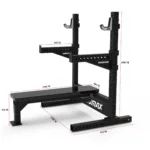 75x75mm steel commercial bench press adjustable J-cups and thick bench pad