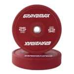 A pair of 25KG GravoMax Colour Olympic Bumper Weights