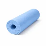Light blue yoga mat textured surface for better grip during exercise.