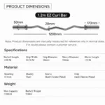 details of 1.2m EZ Curl Barbell