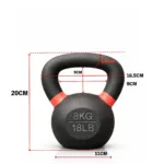 dimension of 8kg cast iron kettlebell