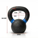 dimensions of 6KG Cast Iron Kettlebell