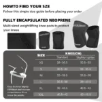 size guide of knee sleeves