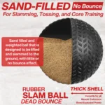 Cutaway view of slam ball interior filler material