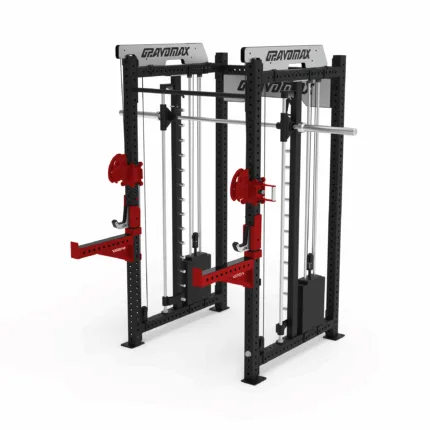 All-in-one Multifunction Smith Machine With Crossover Cable Red