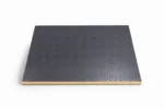 Top view of GravoMax wooden slant board featuring a textured non-slip black surface for secure foot placement.