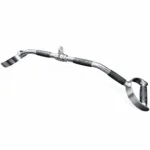 GravoMax solid steel 99cm d-handle lat pulldown bar cable attachment with wide neutral rubber grips