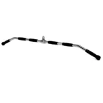 GravoMax solid steel lat pull down bar 115cm cable attachment with multi-position rubber grips