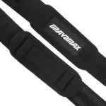 Detailed view of reinforced padding on weightlifting wrist straps