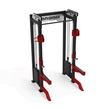 Squat Rack Dual Cable Functional Trainer Red