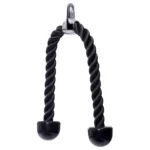 Details of the anti-slip rubber ends on the GravoMax tricep rope cable attachment