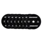 GravoMax 100kg black bumper plates package from 5kg to 20kg for New Zealand home gyms