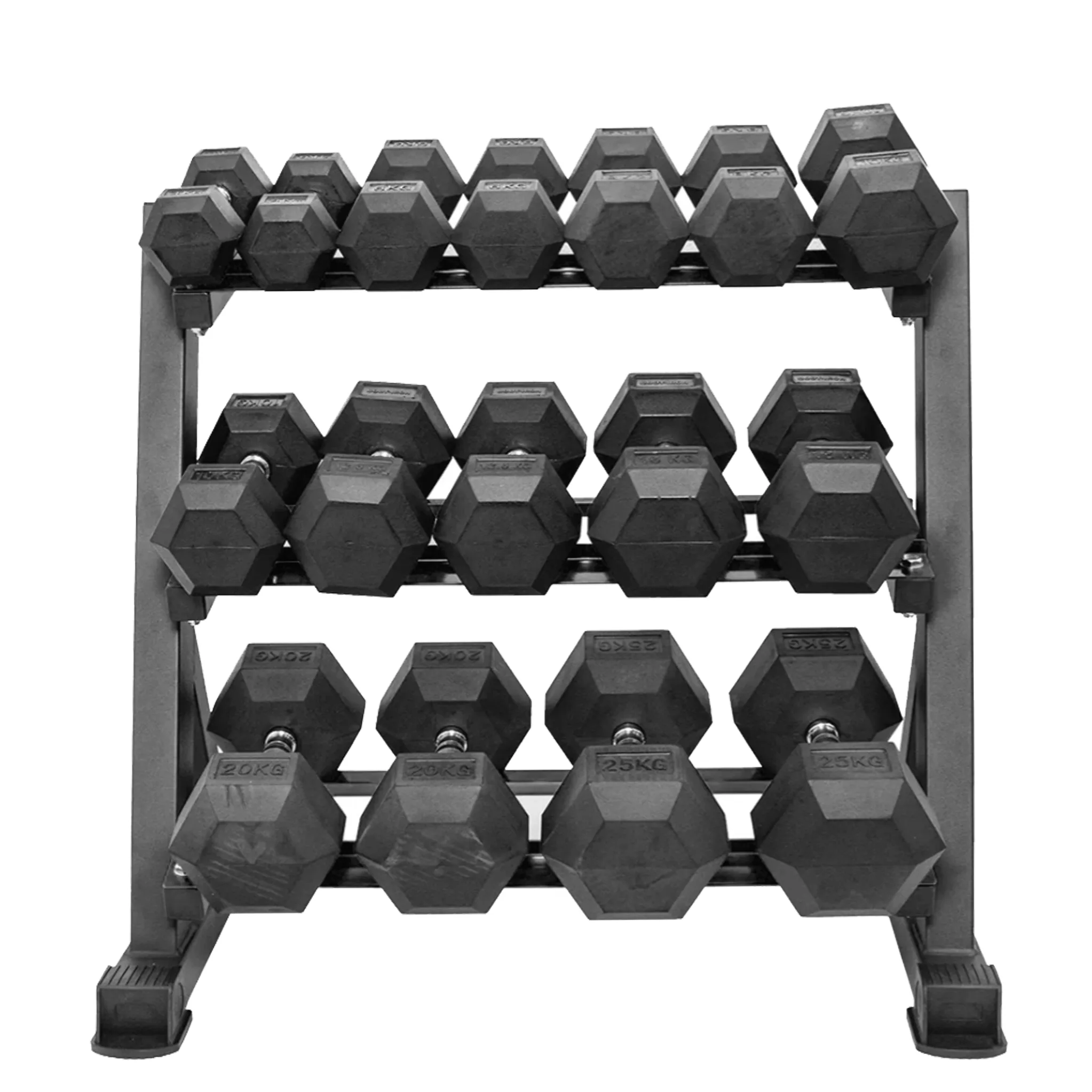 Hex Dumbbells with Rack Rubber Hex Dumbbell Set with 3-Tier Rack NZ