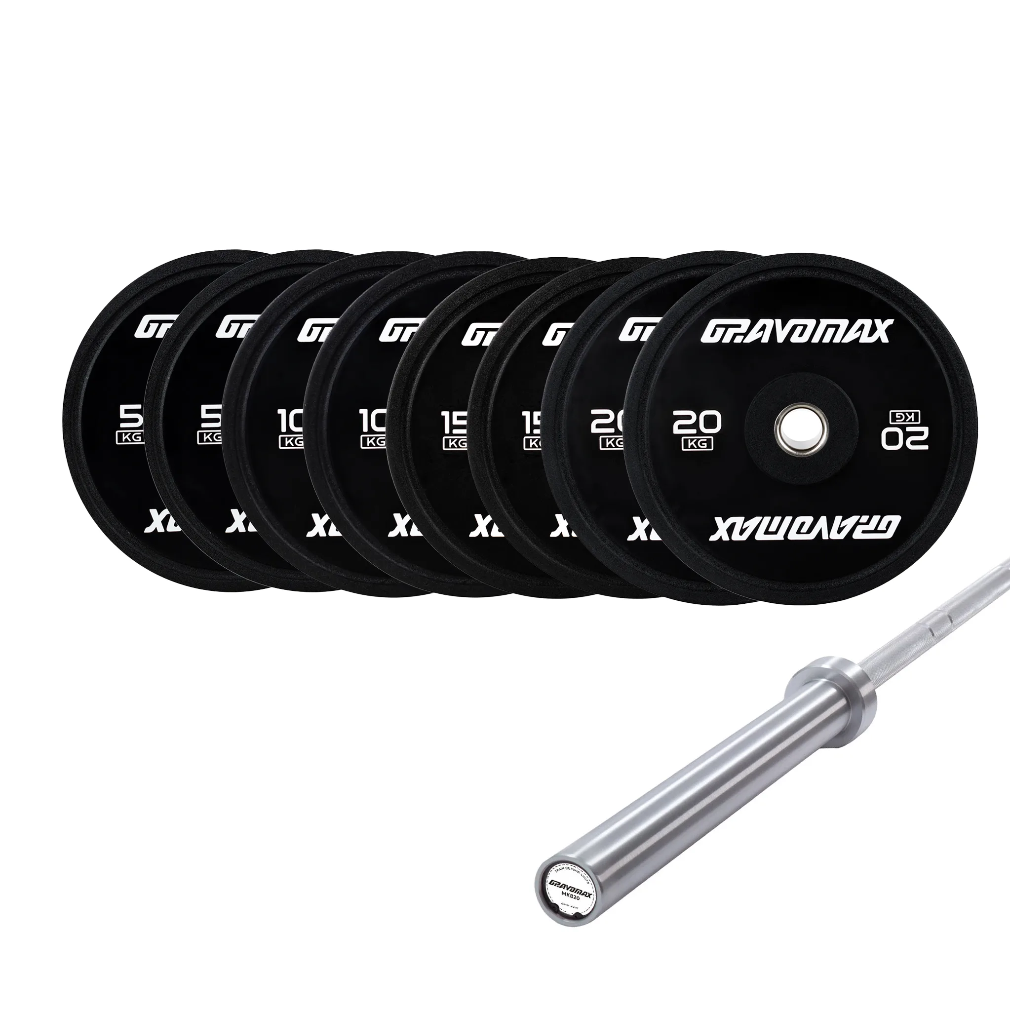 100KG Bumper Plates + Monkey King 20KG Barbell Set by GravoMax 100KG Bumper Plates + Monkey King 20KG Barbell Set by GravoMax