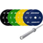 100KG Colorful Bumper Plates with Monkey King Barbell Set by GravoMax