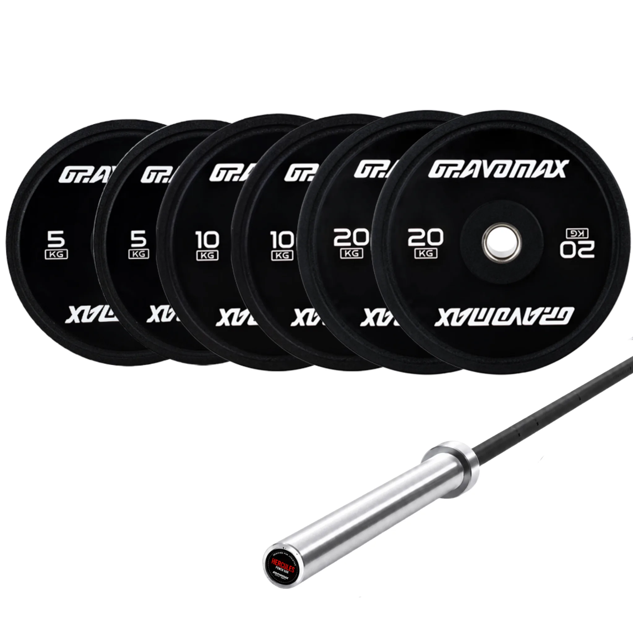 70KG Black Bumper Plates with Nova 20KG weightlifting Barbell Set by GravoMax 70KG Black Bumper Plates with Nova 20KG weightlifting Barbell Set by GravoMax
