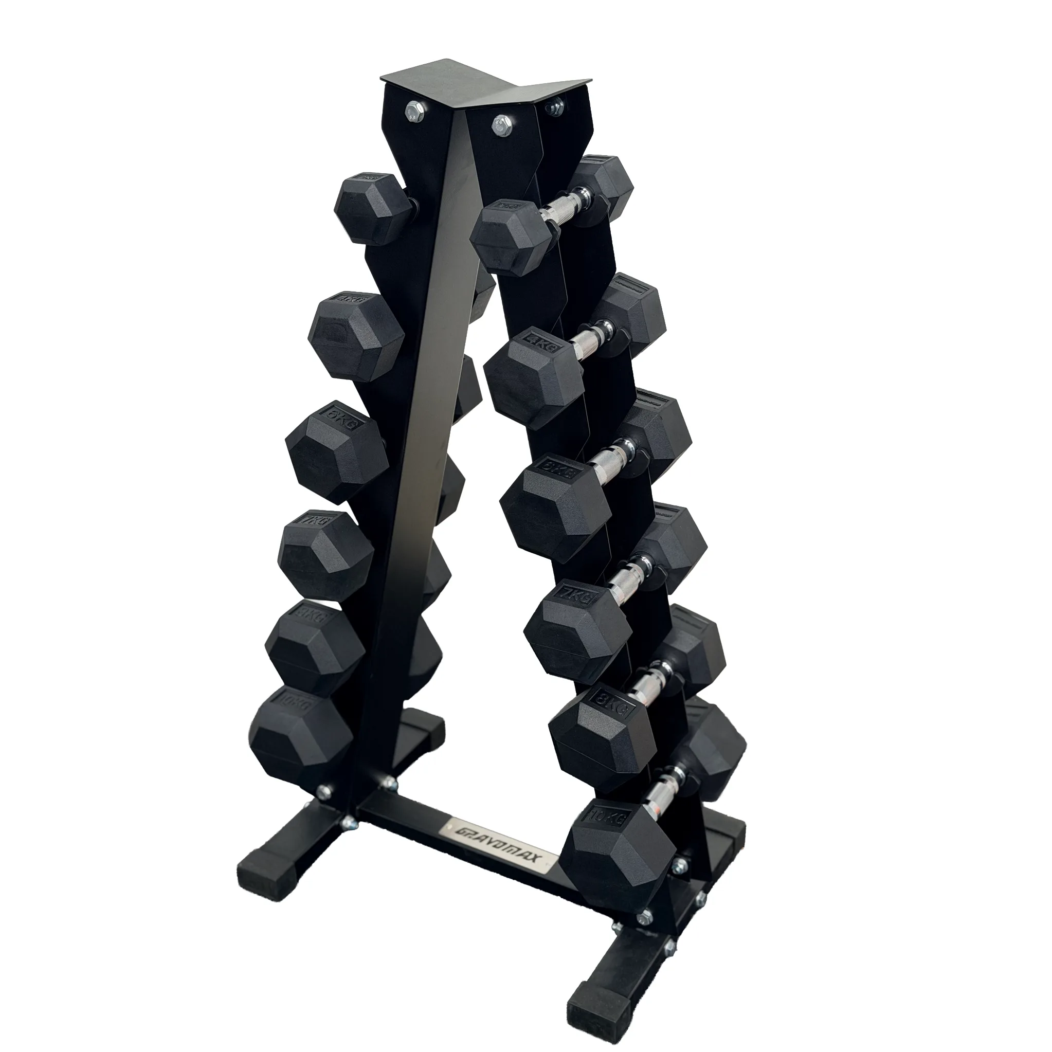 Hex dumbbell set with rack By GravoMax Fitness