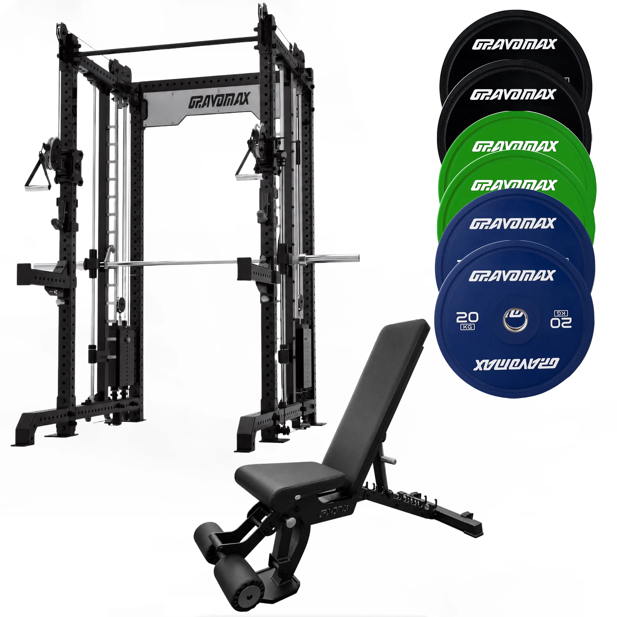 GM350 Pro Smith Machine Package with FID 2.0 Bench and 70kg Plates