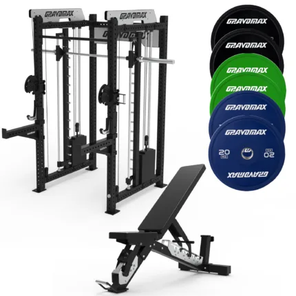 Smith Machine Black with bench and Plates set