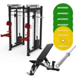 smith machine with crossover cable package