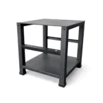 GravoMax heavy duty adjustable dumbbell stand with two tier steel shelves and accessory slots
