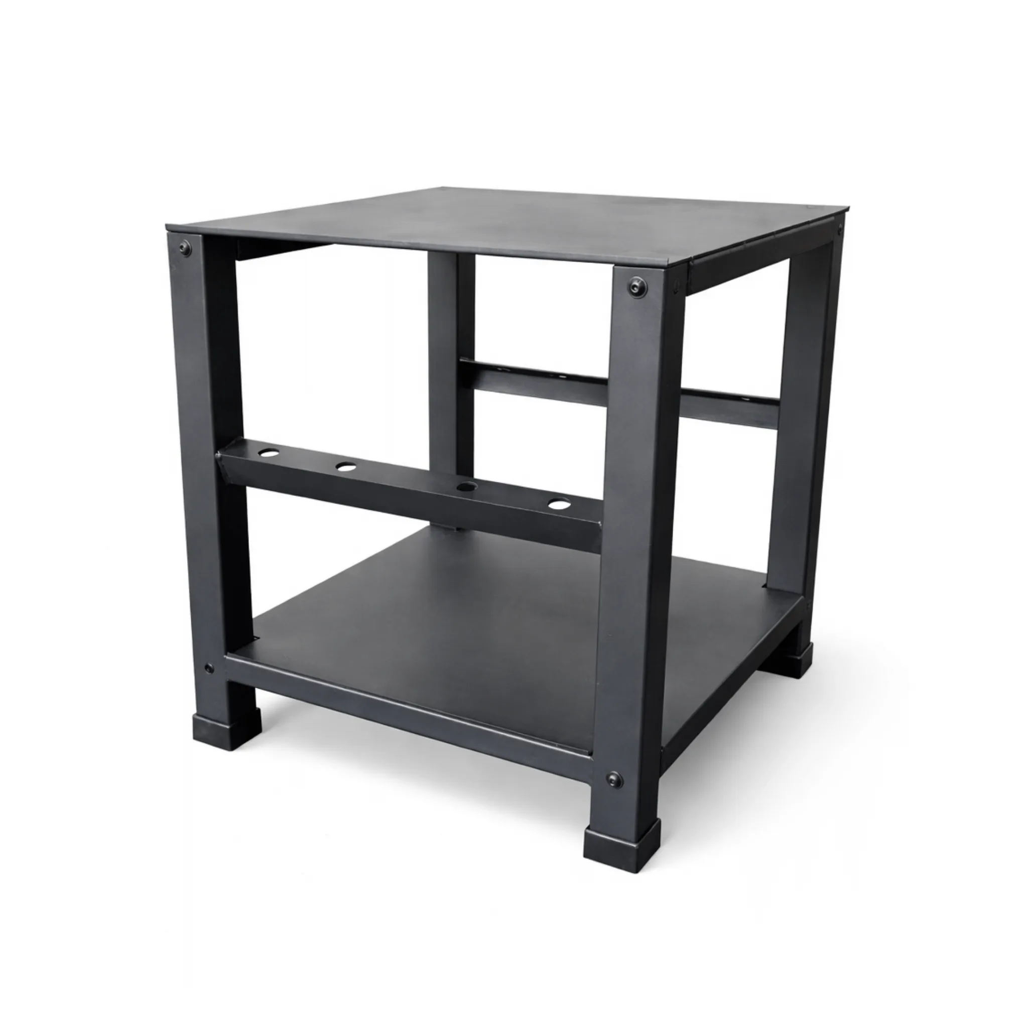Adjustable Dumbbell Stand GravoMax heavy duty adjustable dumbbell stand with two tier steel shelves and accessory slots