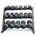 Dumbbells with rack selected weights