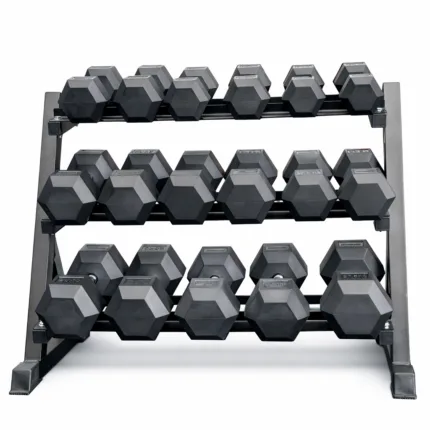 Dumbbells with rack selected weights