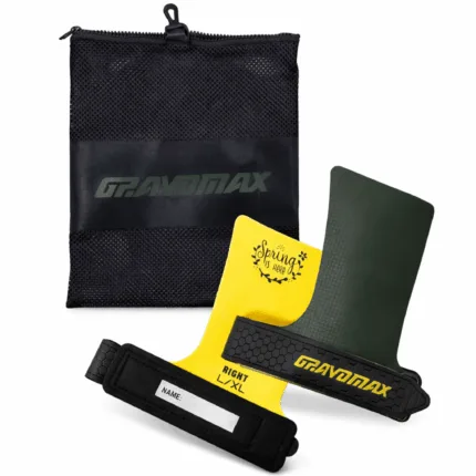 Non slip pull up grips for bar training with breathable carry bag