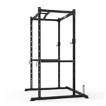 Power rack with pull-up bar and plate holders, home gym strength station
