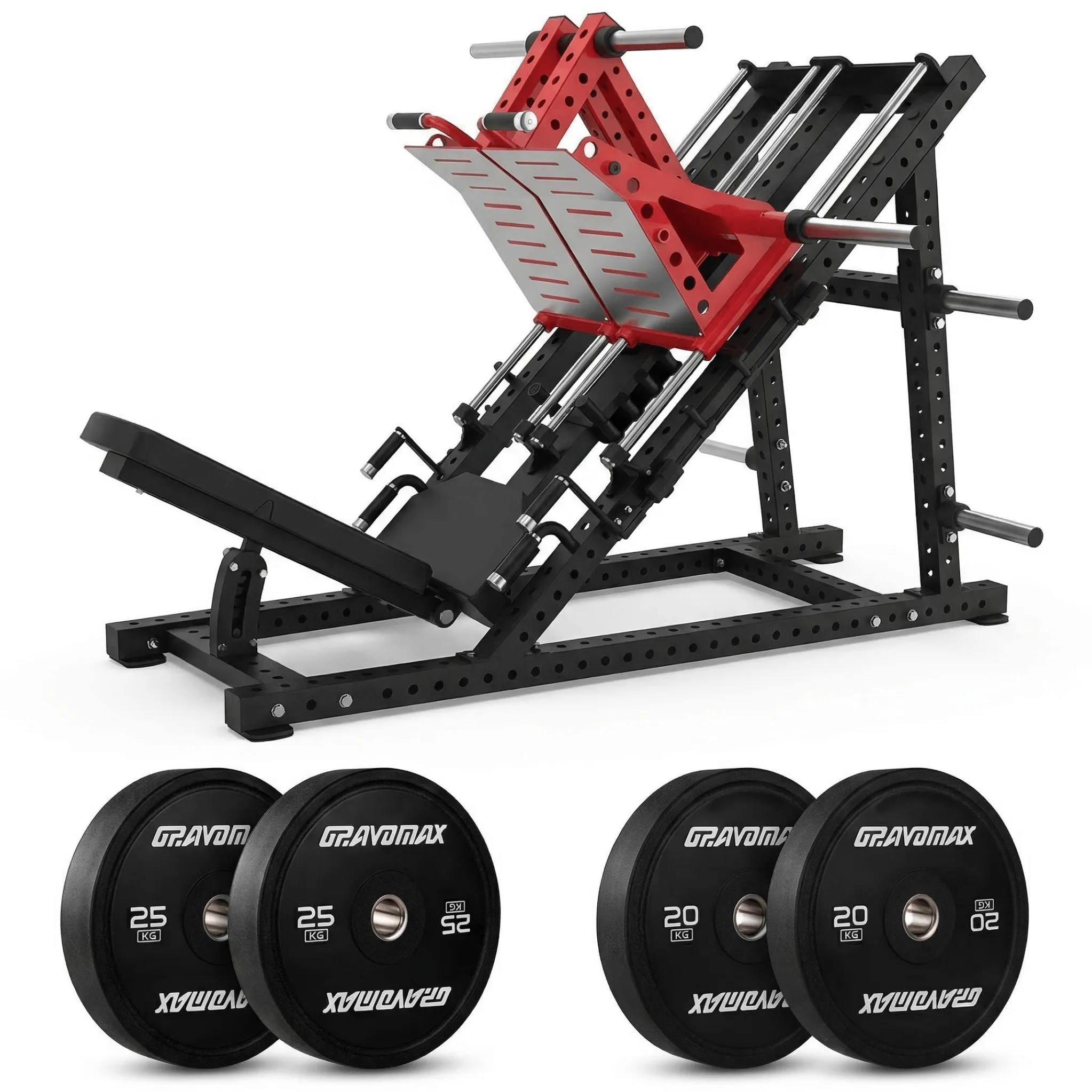 GravoMax high-quality commercial leg press machine package with 90kg bumper plates for New Zealand gyms