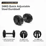 24kg Adjustable Steel Dumbbell Set Components