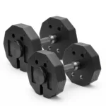 GravoMax 24kg adjustable steel dumbbell set with high density carbon steel plates and knurled handle