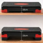 Adjustable height aerobic step platform with 10cm and 15cm riser levels
