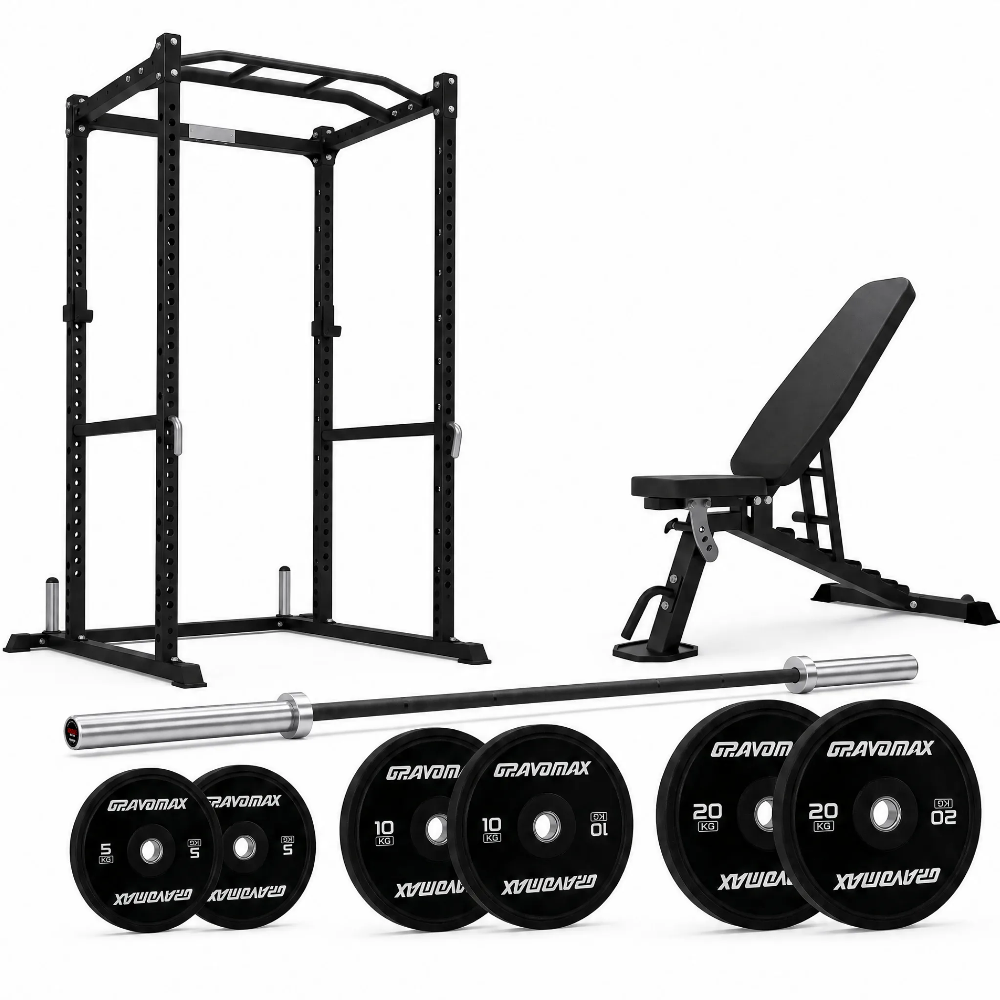 Power Cage Package FID with weightlifting Barbell Set Power Cage Package FID with weightlifting Barbell Set