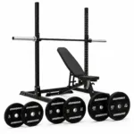 Squat Rack with Adjustable Bench and 90kg Barbell Set