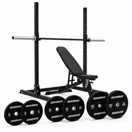 Squat Rack with Adjustable Bench and 90kg Barbell Set