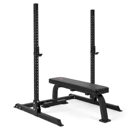 GravoMax high-quality TS350 squat rack and heavy-duty flat bench bundle for New Zealand home gym strength training
