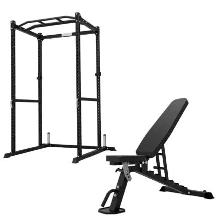 GravoMax high-quality PR100 power cage and adjustable FID bench bundle for home gym strength training Auckland NZ