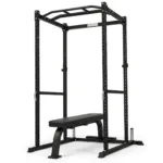 GravoMax high-quality PR100 power cage and heavy-duty flat bench bundle for New Zealand home gym strength training