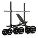 GravoMax complete home gym package with squat rack, adjustable bench and 90kg barbell set for New Zealand