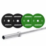 GravoMax 50kg barbell set including 20kg Olympic bar and 30kg bumper plates