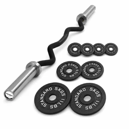 GravoMax 20kg curl bar set with metal weights